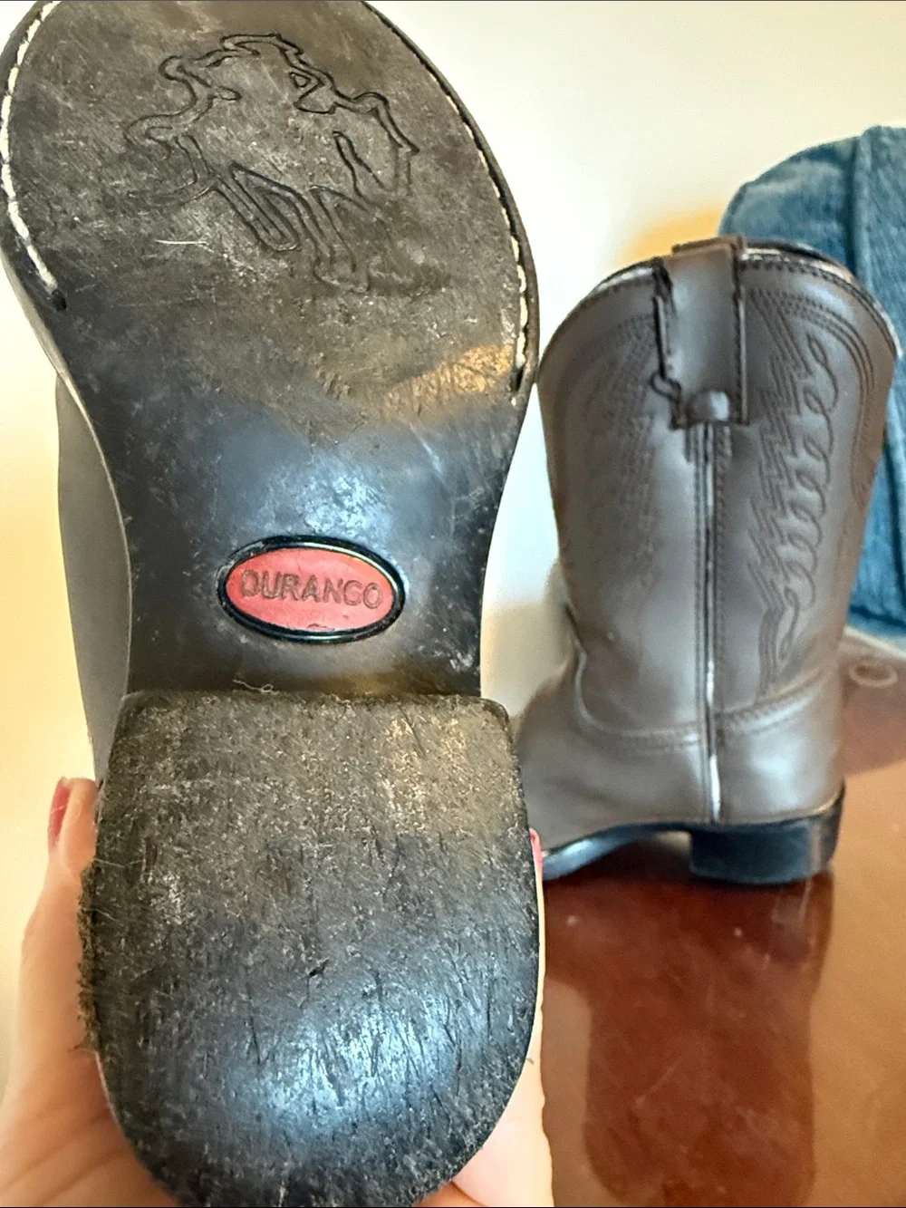 Durango Brown Kids Western Pull-On Cowboy Boots